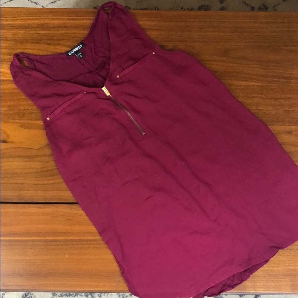 Express Tank Zip Front with Gold Detail